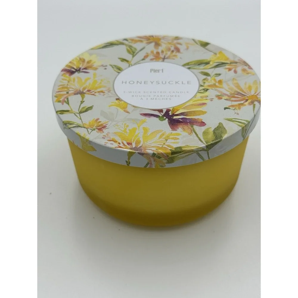 Pier One Imports 3 Wick Candle Honeysuckle Rare Discontinued Scent New 14oz